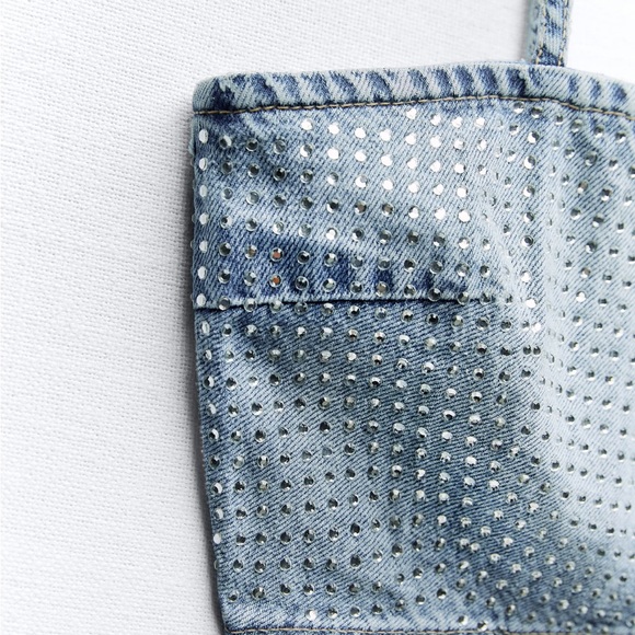 a whole set of rhinestone of jeans and crop top - Picture 11 of 13